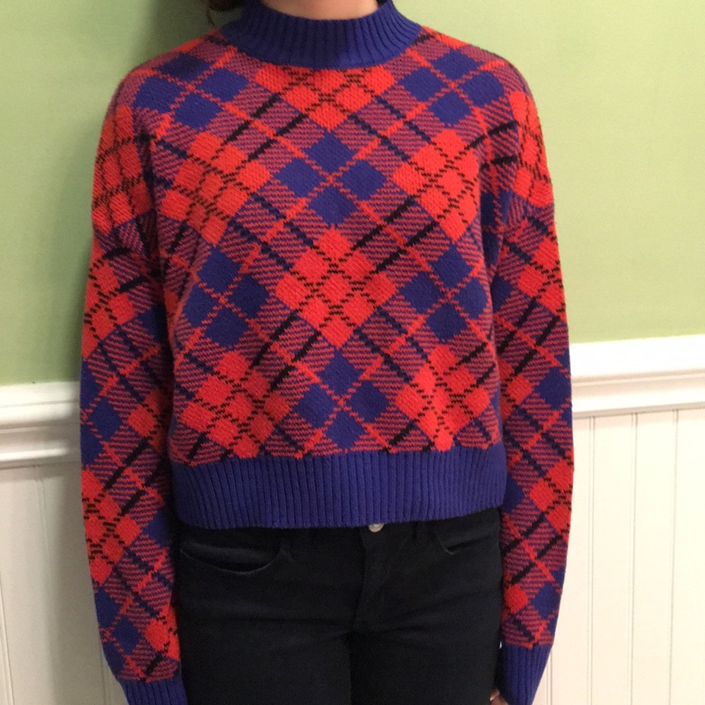 Blue and orange sweater